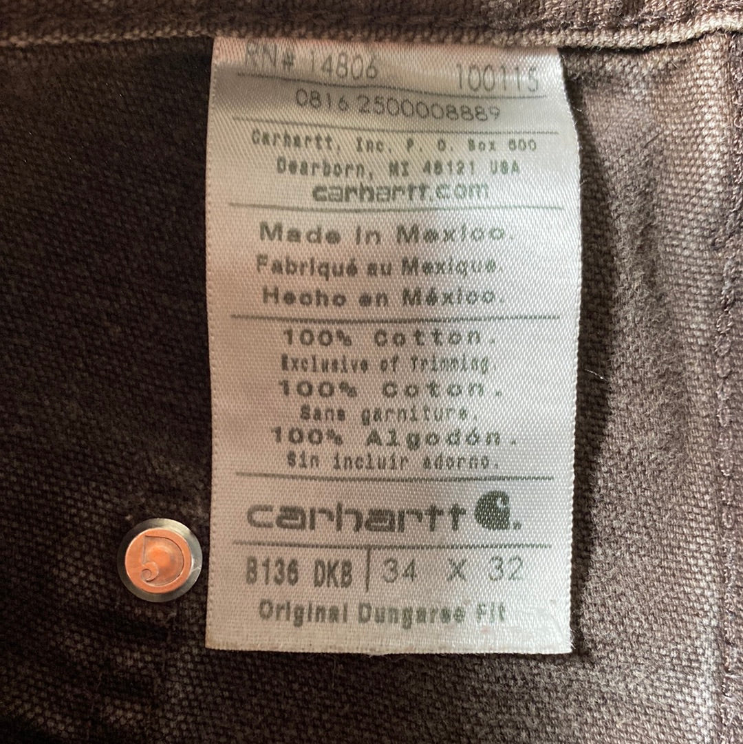 Vintage CARHARTT Size W34xL29.5 Double Knee Pants / A5689