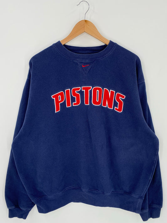 00’ NIKE DETROIT PISTONS Size L Vintage MBA Sweat-shirt / K5853