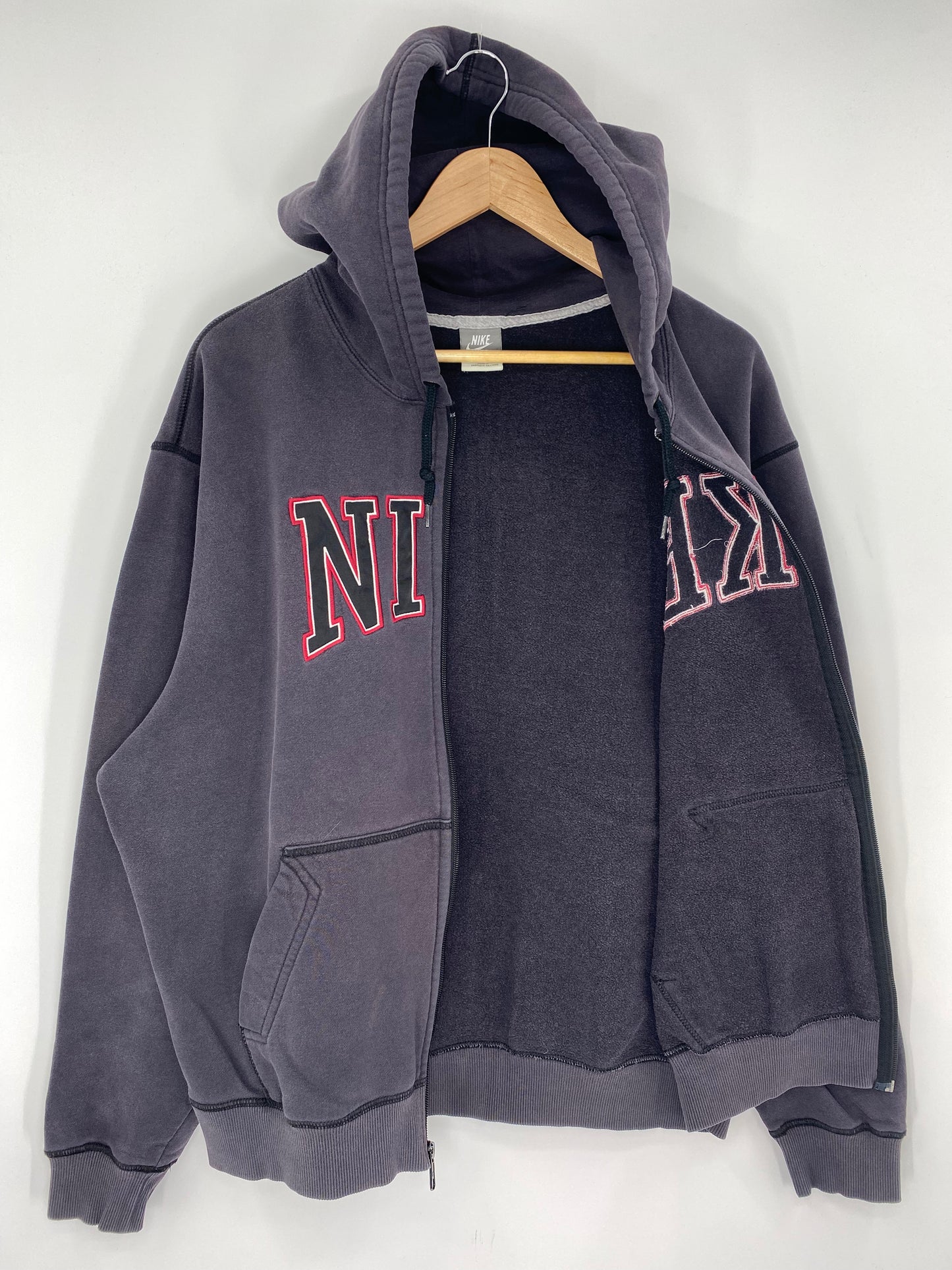 00' NIKE Size L Vintage Zip Up Hoodie Sweat-Shirts/ A184