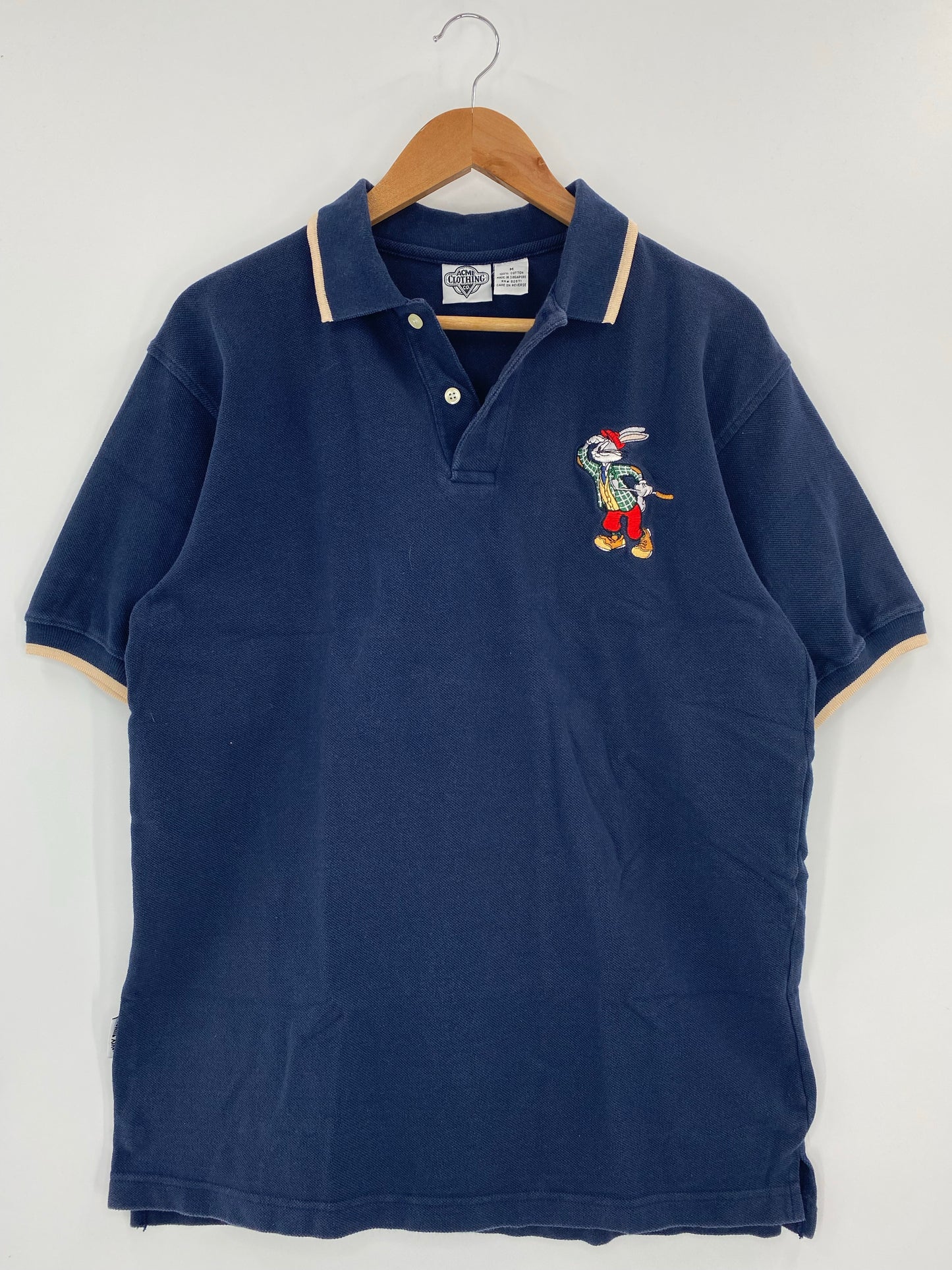 1993 LOONEY TUNES BUGS BUNNY Size M Vintage Polo-Shirts / K4428