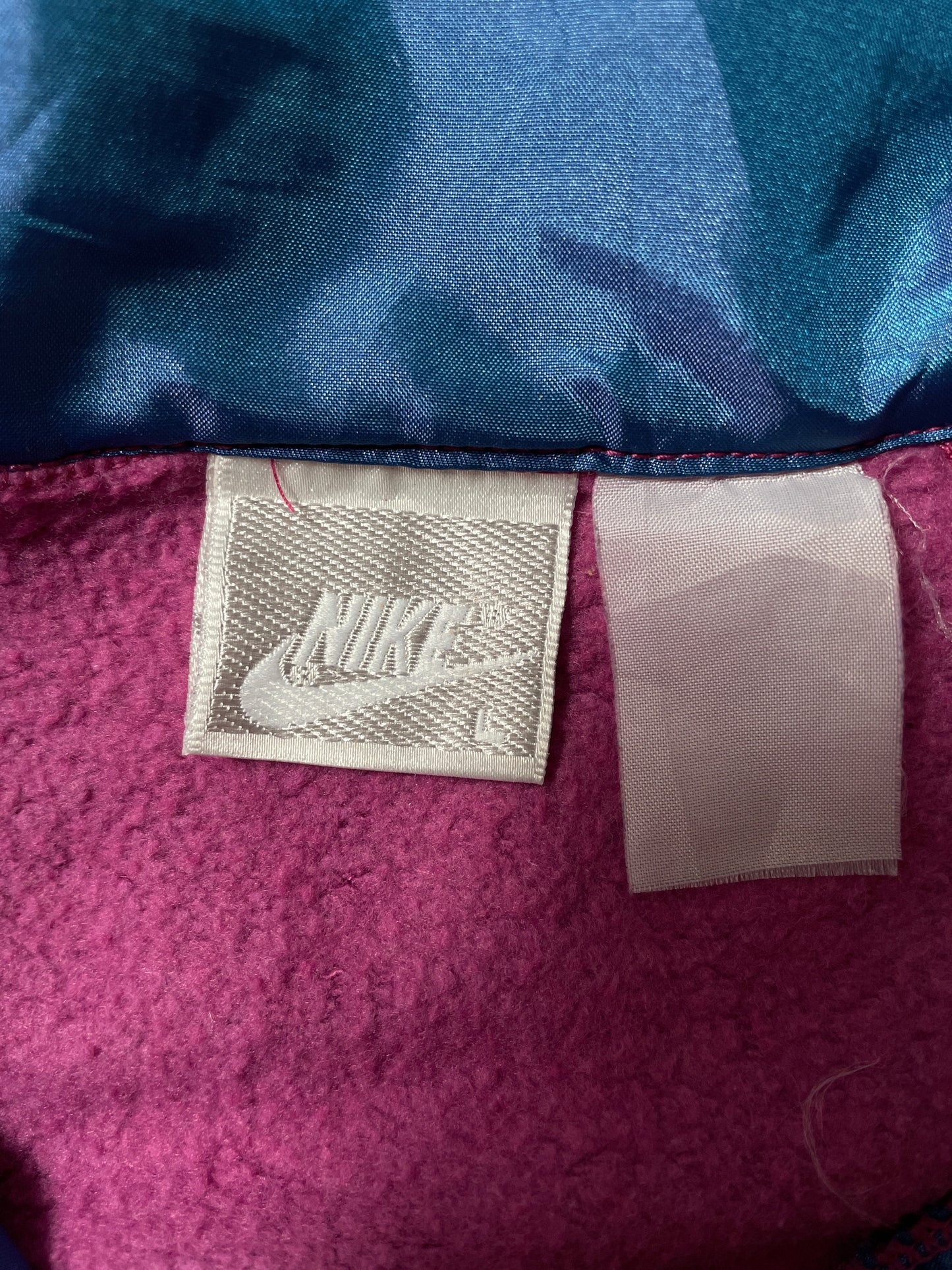 90’s NIKE Size Ladies L Vintage Half Zip Sweat-Shirt / E3259S