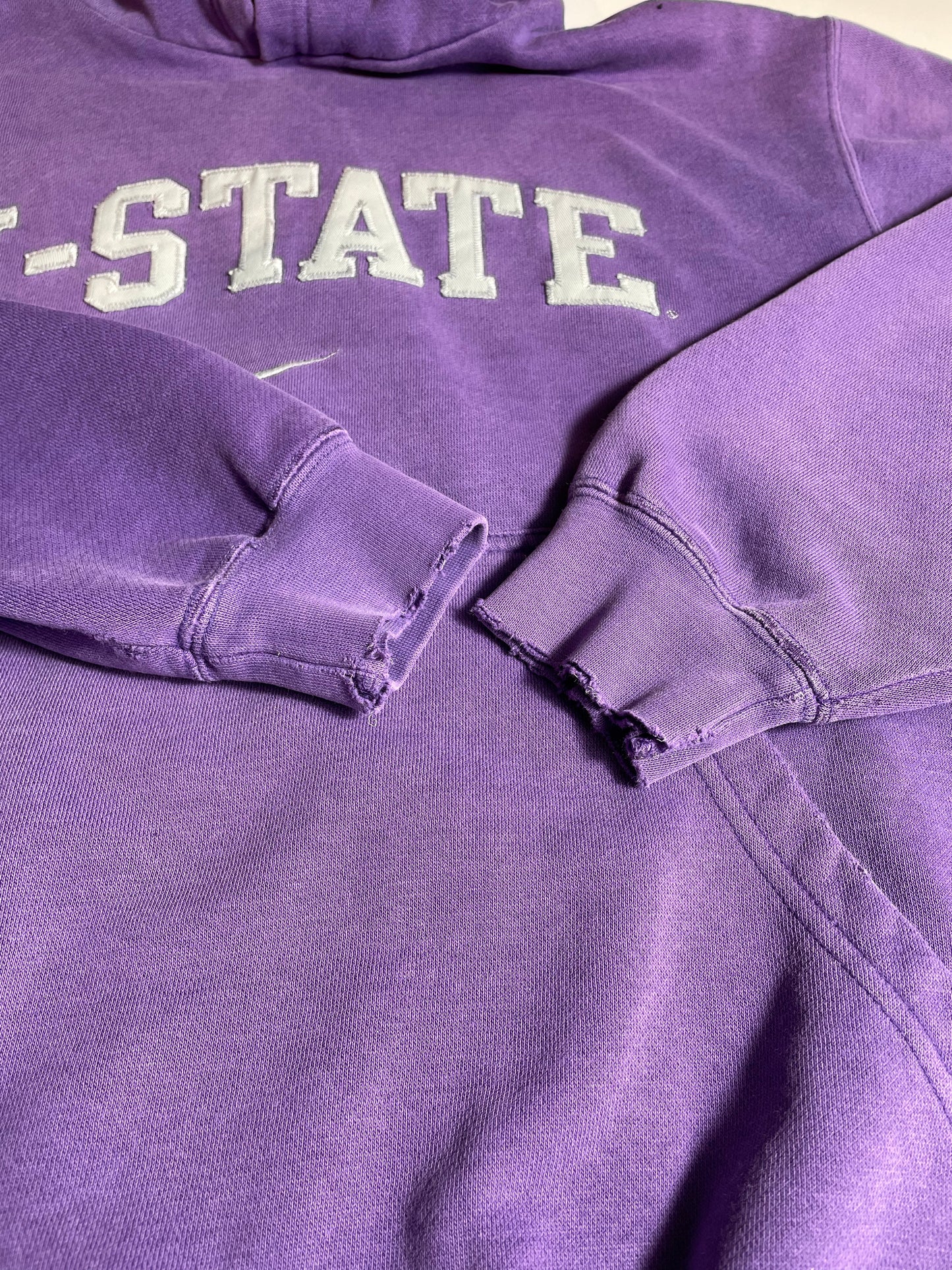 00' NIKE KANSAS STATE Size S Vintage College Hoodie Sweat-shirt / K8978