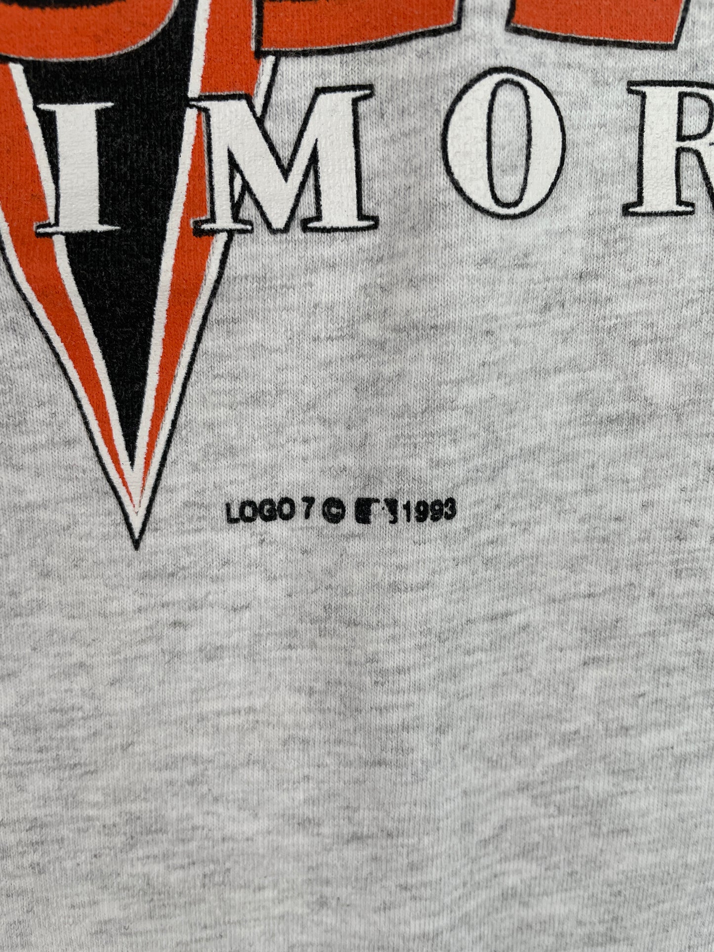 .1993 BALTIMORE ORIOLES Made in USA Size L Vintage MLB T-Shirt / E4254T