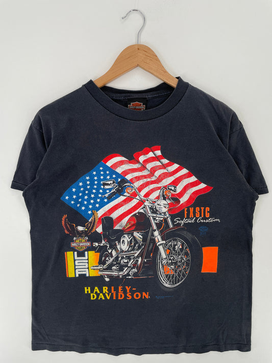 1992 HARLEY DAVIDSON Made in USA Size L Vintage T-Shirt / A8598