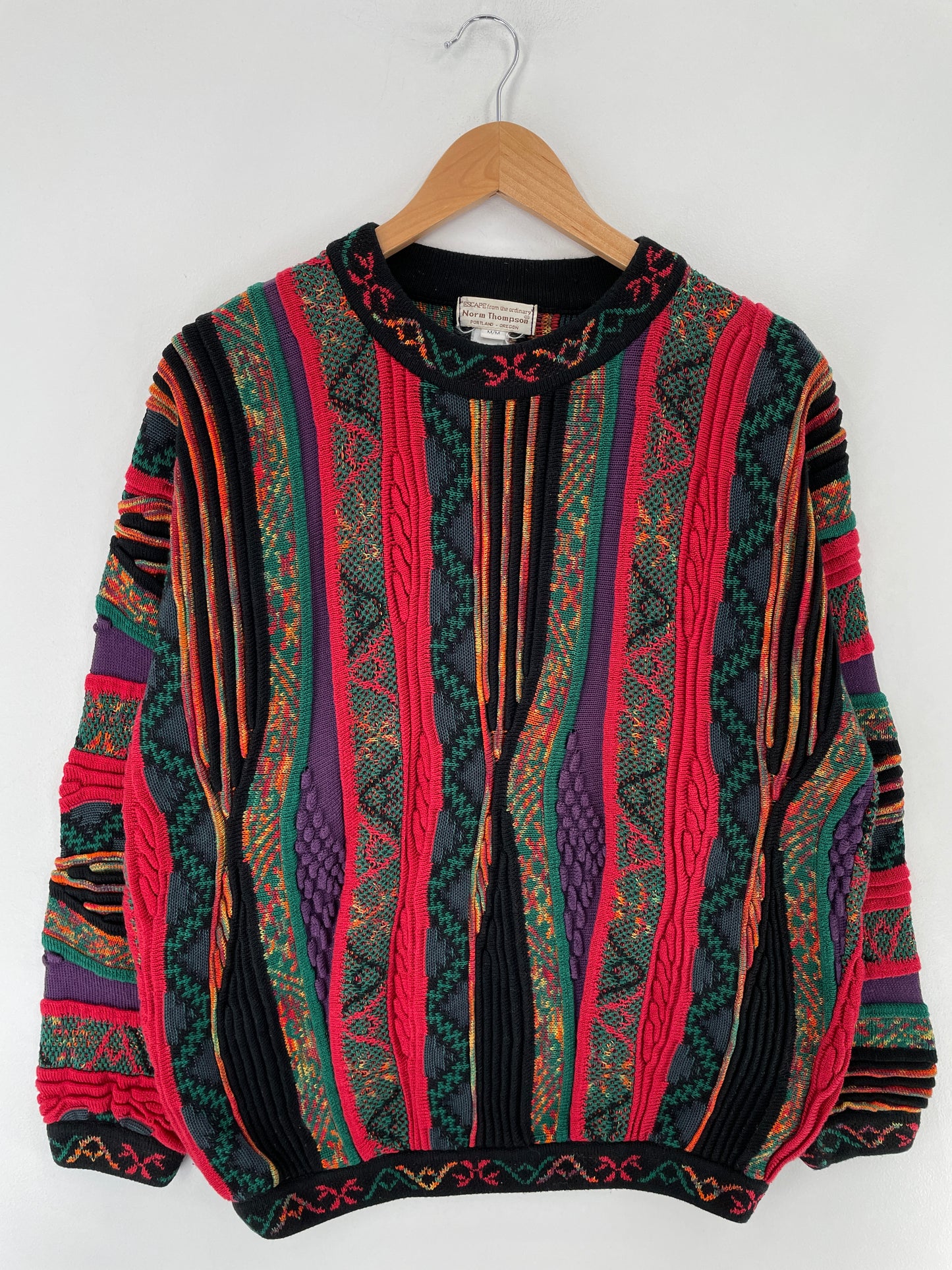 Vintage 3D COOGI-Style Size M Cotton Knit Sweater / E6278K
