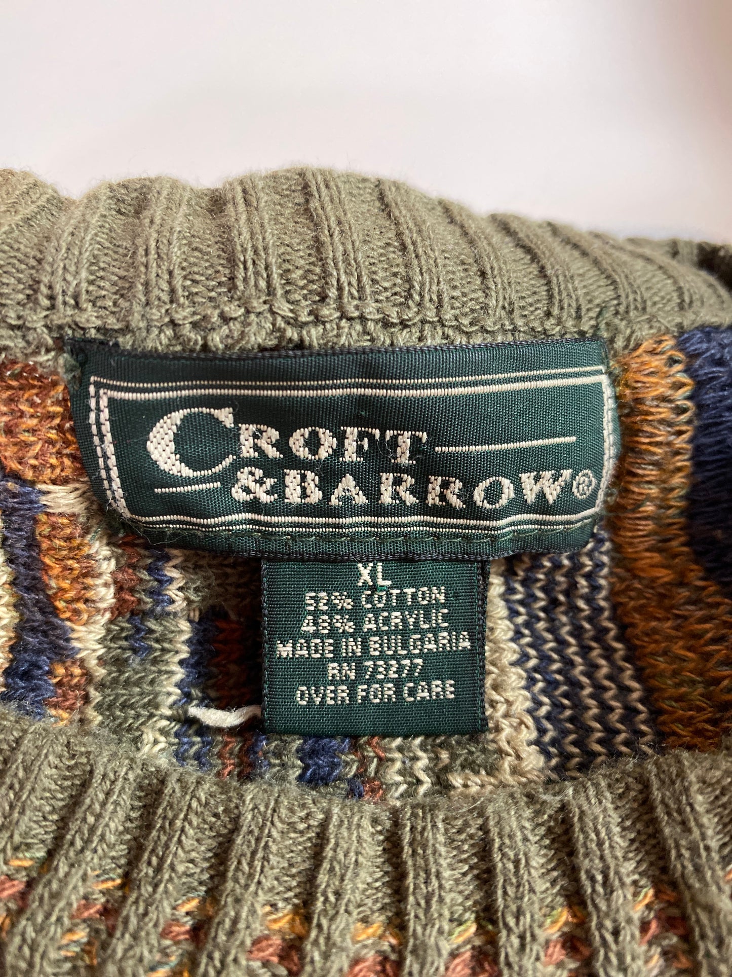 Vintage 3D Coogi-Style Size XL Knit Sweater / 9819