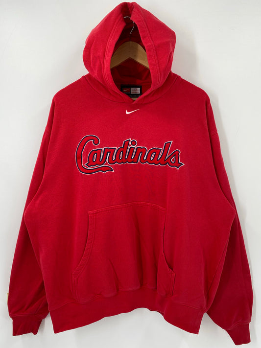 00’ NIKE CARDINALS Size L Vintage MLB Hoodie Sweat-Shirt / K4774