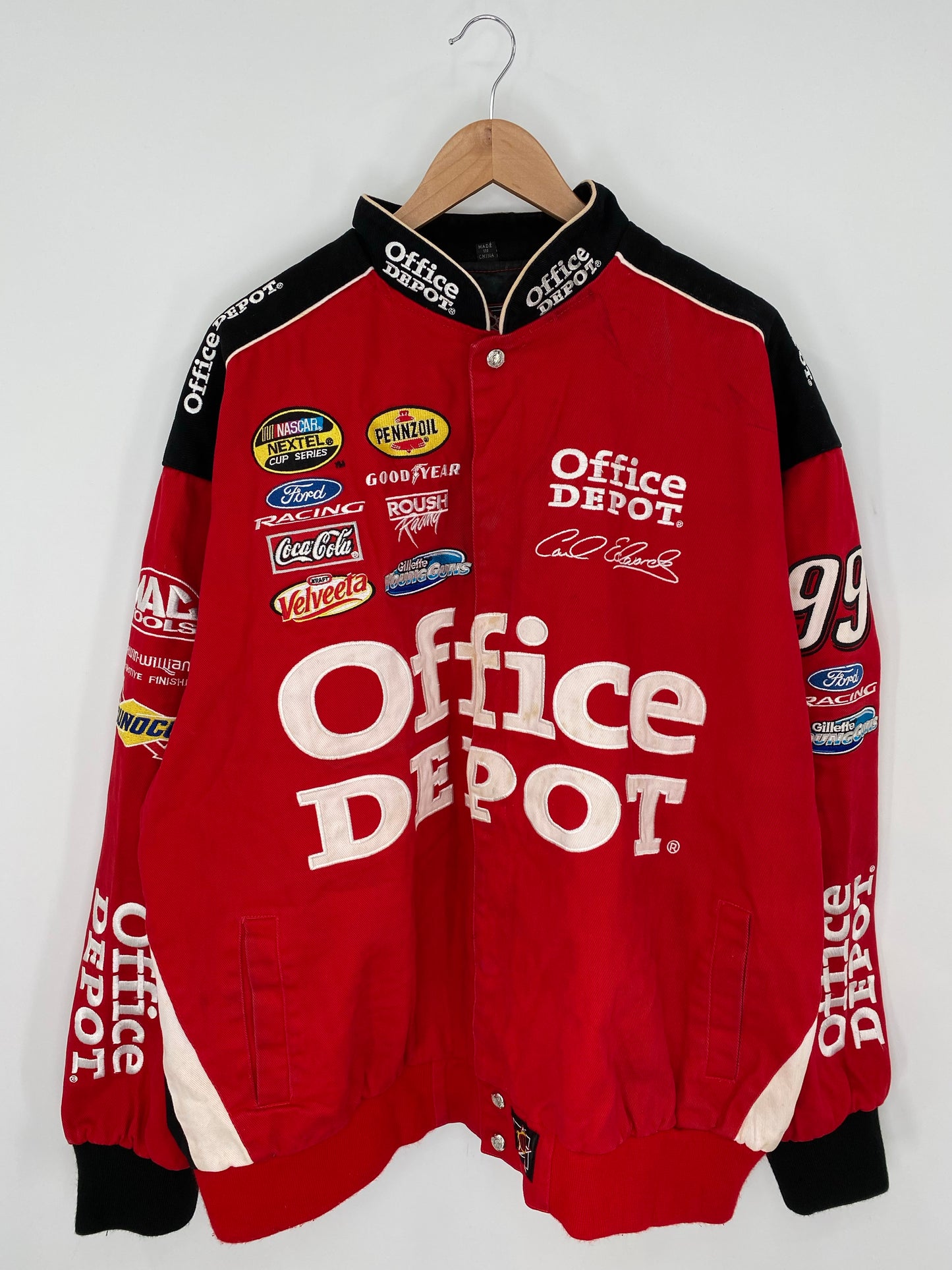 Vintage NASCAR OFFICE DEPOT x CARL EDWARDS Size XXXXL Racing Jacket / K9218