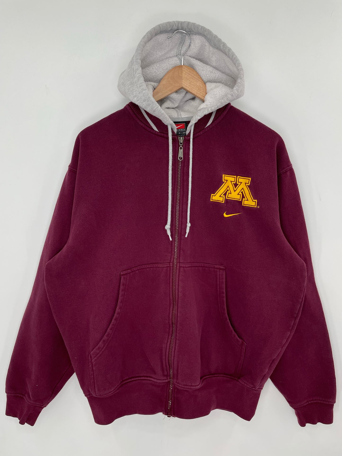 00' NIKE UNIVERSITY OF MINNESOTA Size S Vintage Zip Up Sweat-shirt / K8093