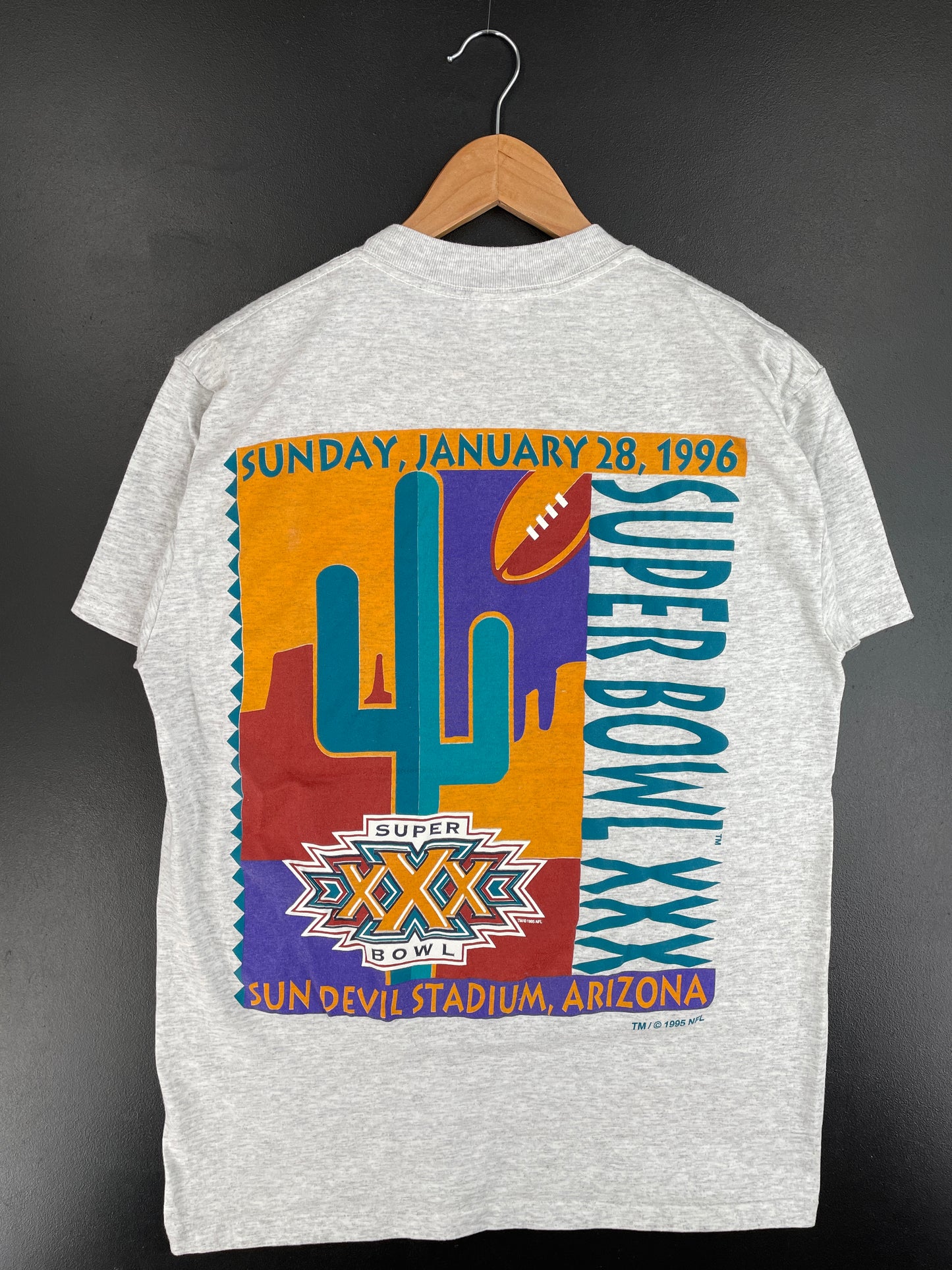 1995 SUPER BOWL ARIZONA Size M Vintage NFL T-Shirt / E4252T