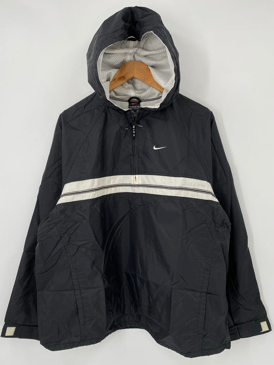 00’ NIKE Size XL Vintage Hoodie Half Zip Nylon-Jacket / A5567