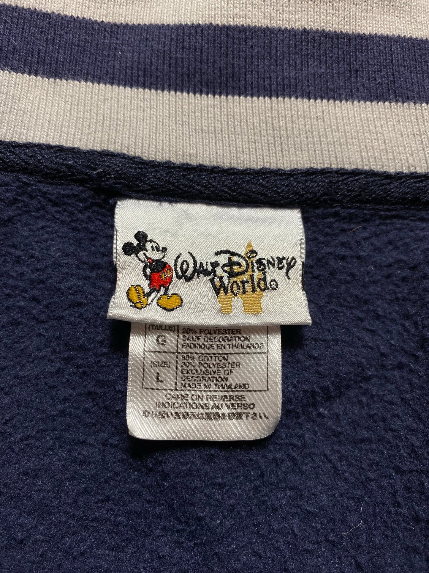 00' DISNEY MICKEY Size L Vintage Half-zip Sweat-shirt / K5755