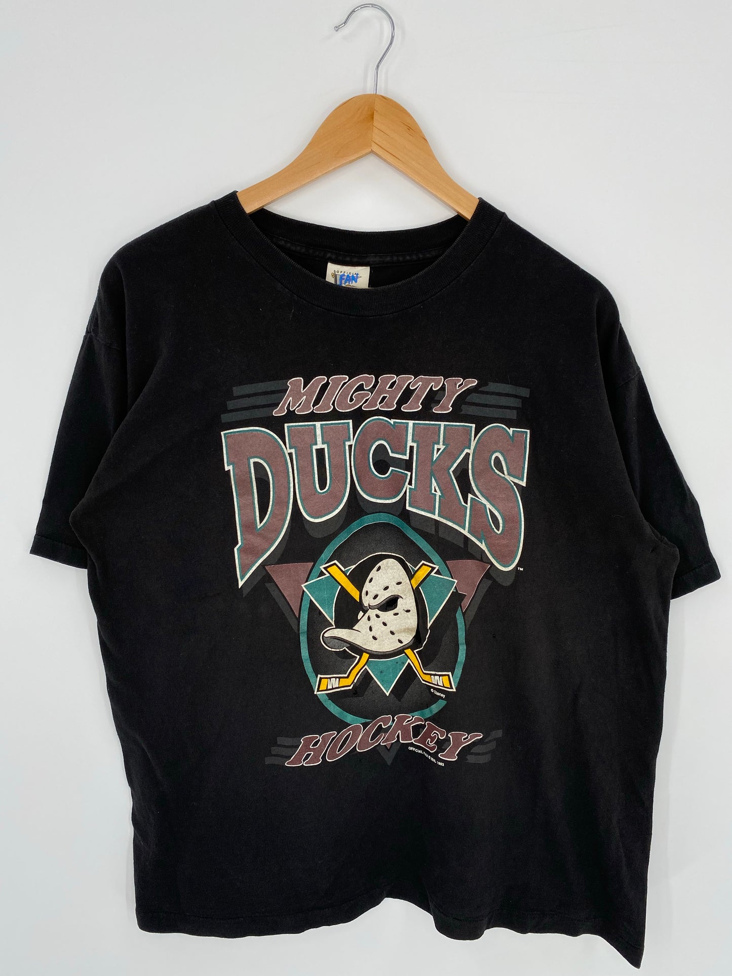 1993 MICHTY DUCKS Size L Vintage NFL T-Shirt / K7529