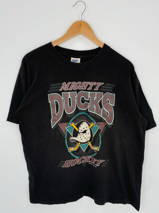 1993 MICHTY DUCKS Size L Vintage NFL T-Shirt / K7529