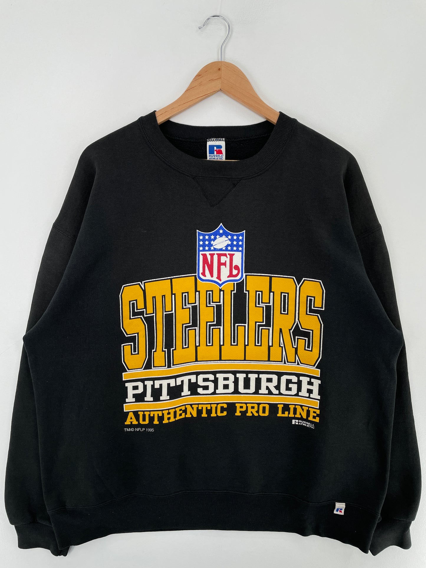 1995 RUSSELL x PITTSBURGH STEELERS Made in USA Size XL Vintage NFL Sweat-shirt / E4717S