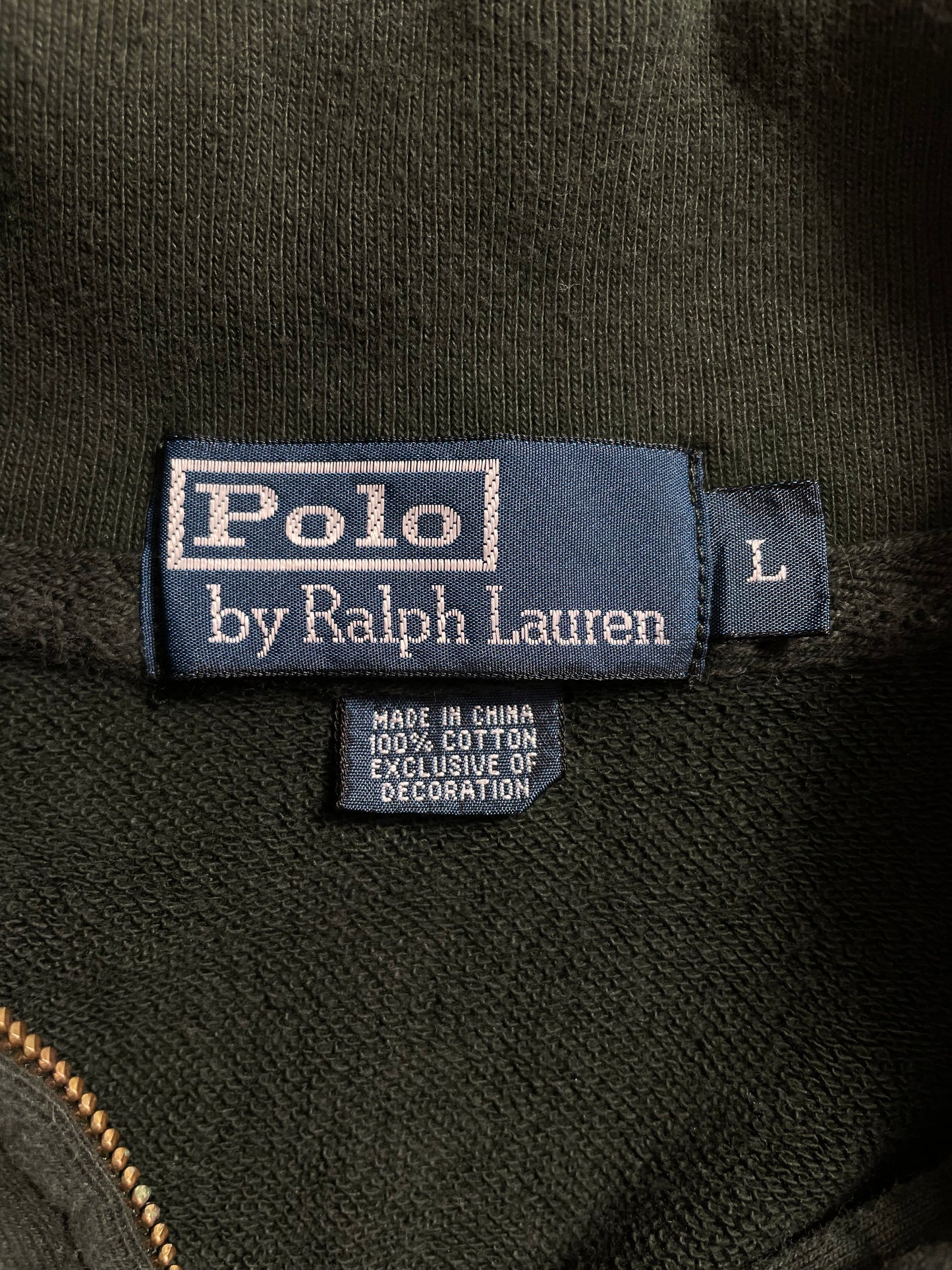 90’s POLO RALPH LAUREN Size L Vintage Half Zip-up Sweat-shirt / A2198