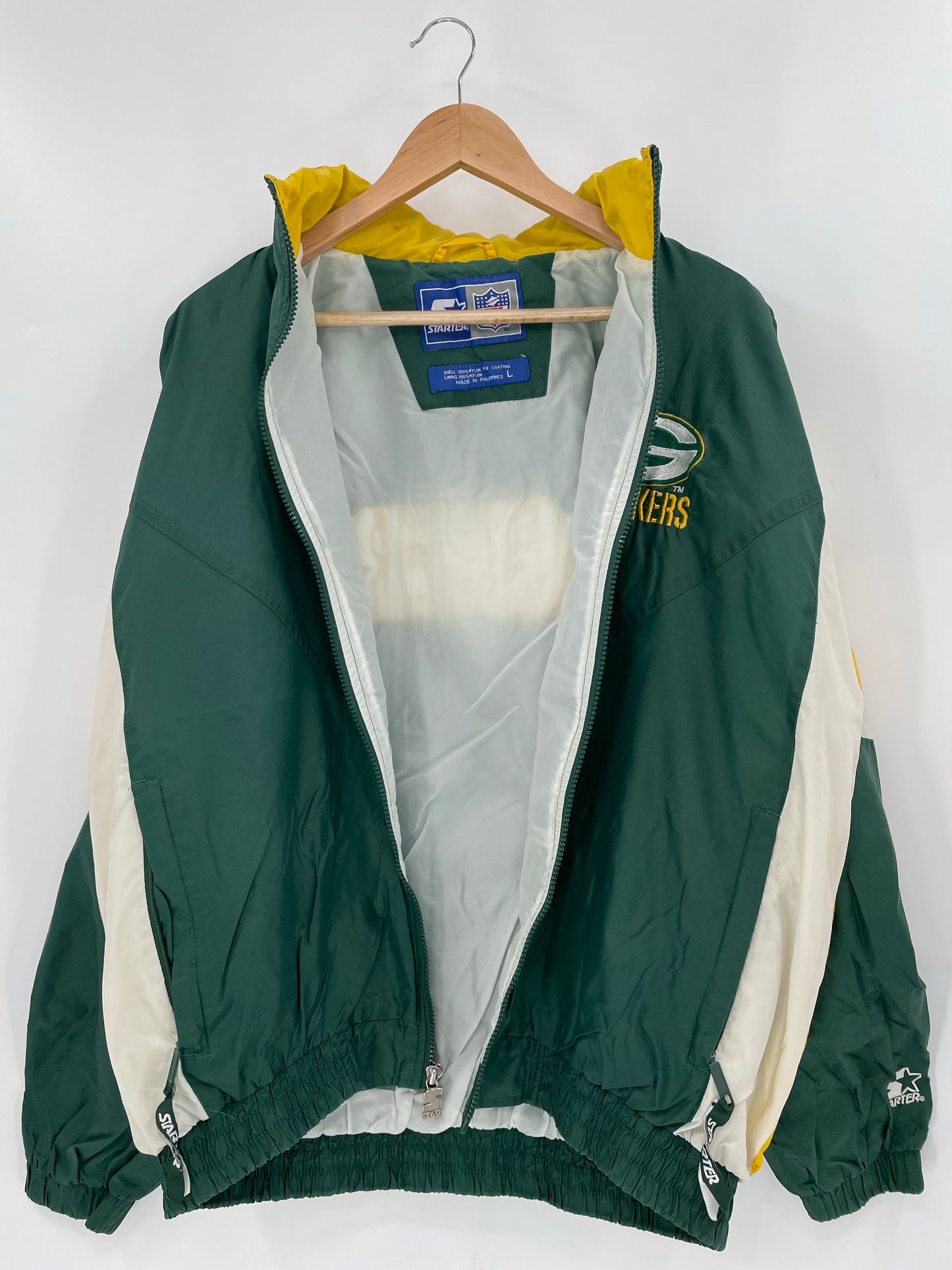 90's STARTER x PACKERS Size L Vintage NFL Nylon Jacket / K6274