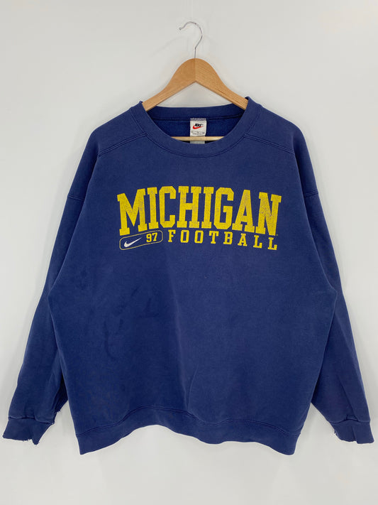 90’s NIKE UNIVERSITY OF MICHIGAN Made in USA Size XL Vintage College Sweat-shirt / K5959