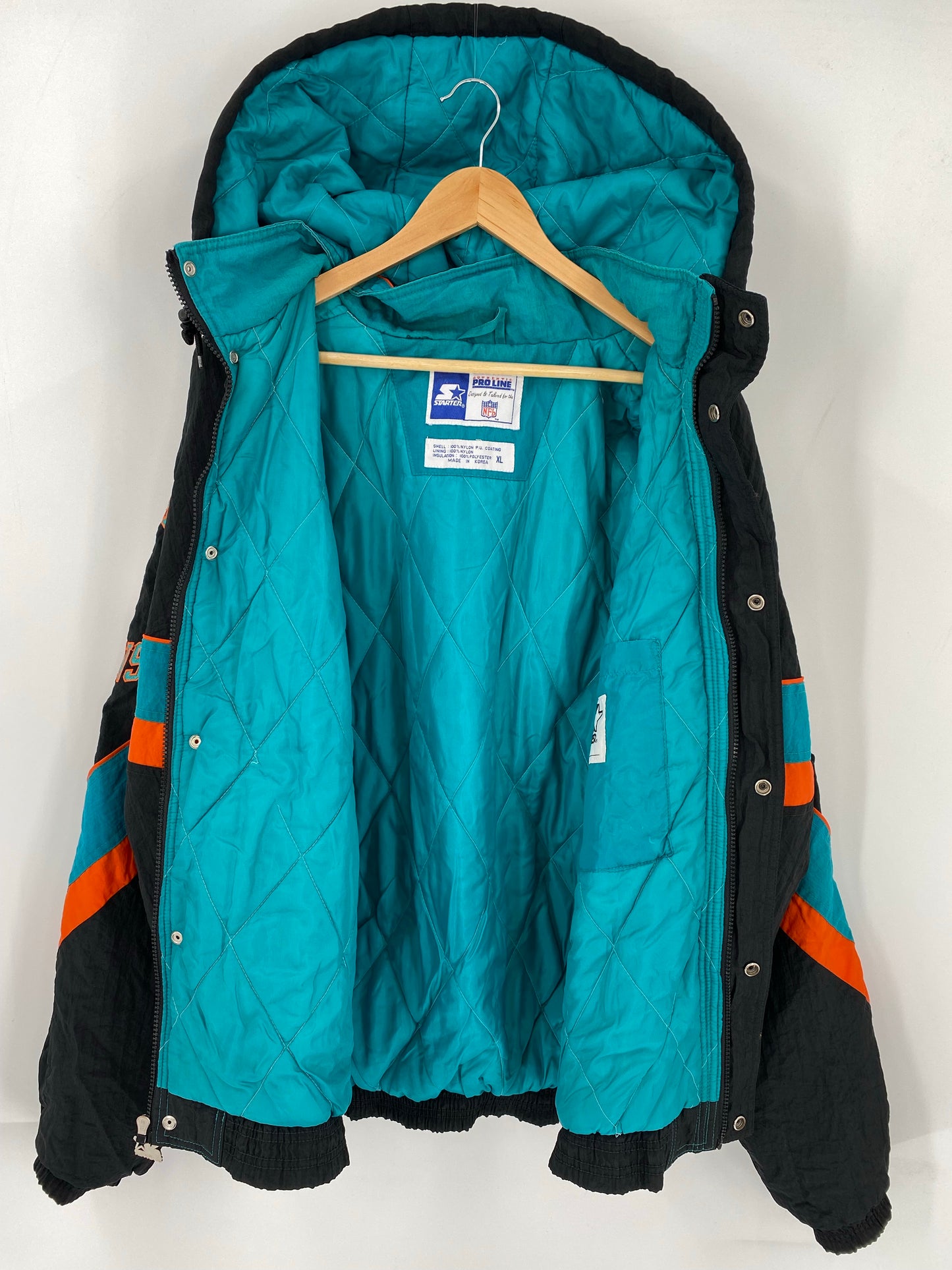 90's STARTER MIAMI DOLPHINS Size XL Vintage NFL Nylon Jacket / K5626