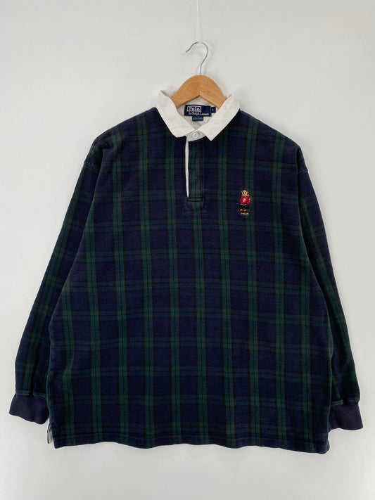 90’s POLO RALPH LAUREN Size L Vintage Rugby-Shirt / E179