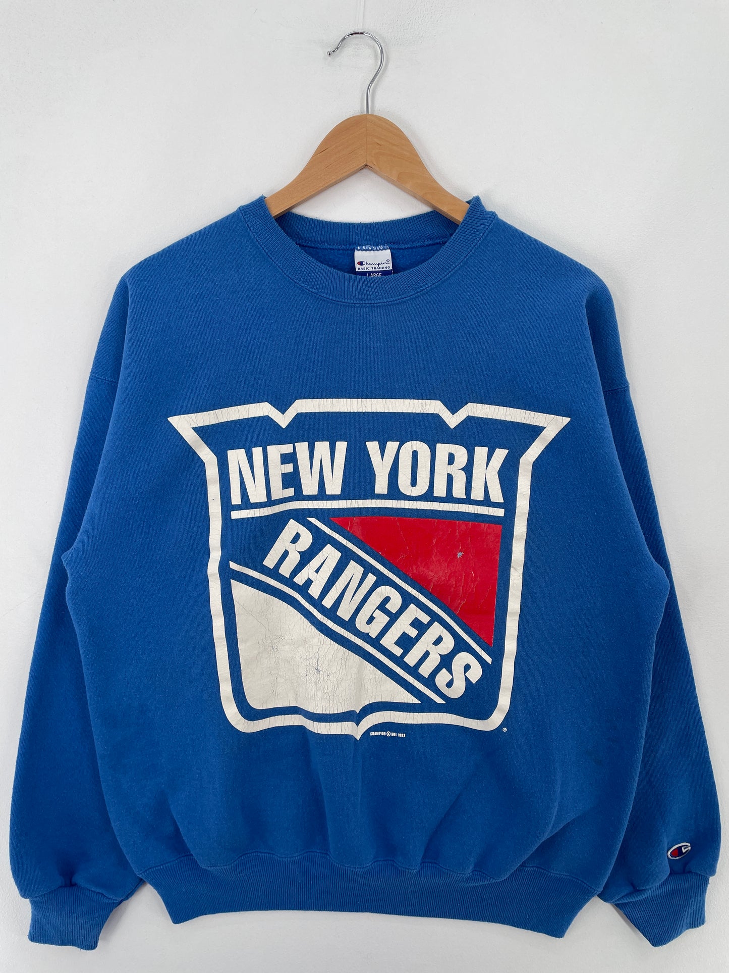 1993 CHAMPION x NEW YORK RANGERS Size L Vintage NHL Sweat-Shirt / E4088S