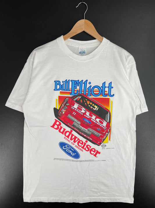 1992 BUDWEISER x FORD BILL ELLIOTT Made in USA Size L Vintage Racing T-Shirt / E3266T