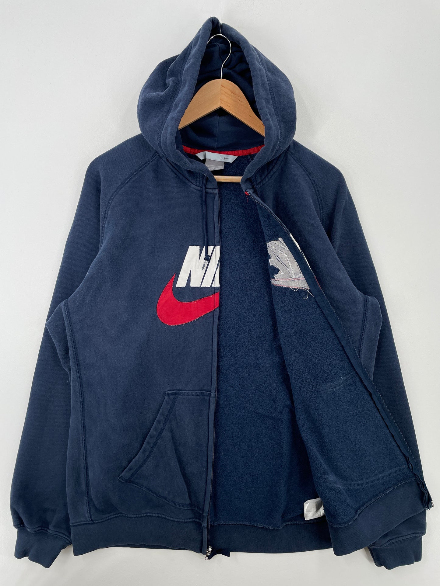 00' NIKE Size XL Vintage Hoodie Zip-up Sweat-Shirt / A6822