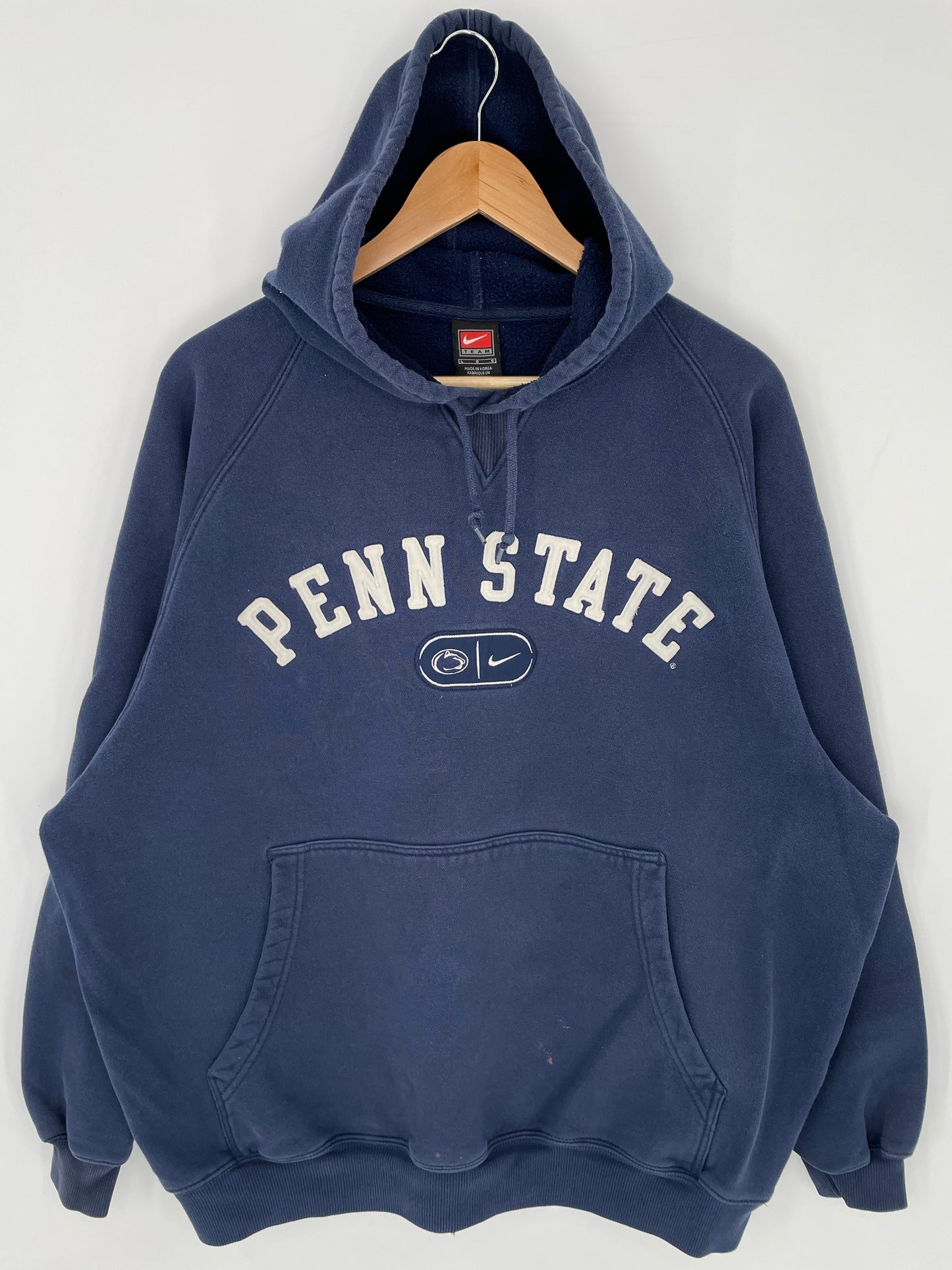 00' NIKE PENN STATE Size L Vintage Hoodie College Sweat-shirt / K8870