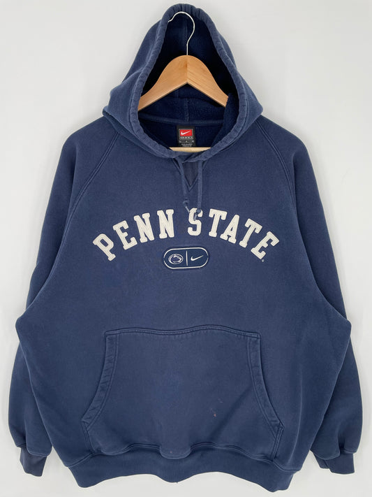 00' NIKE PENN STATE Size L Vintage Hoodie College Sweat-shirt / K8870