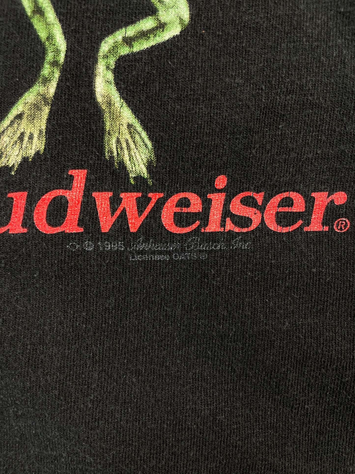 1995 BUDWEISER Made in USA Size XL Vintage T-Shirt / A8555