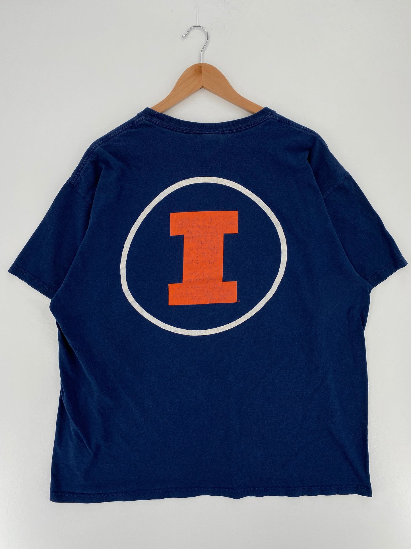 00' NIKE x ILLINOIS FIGHTING ILLINI Size XL Vintage College T-Shirt / E5670T