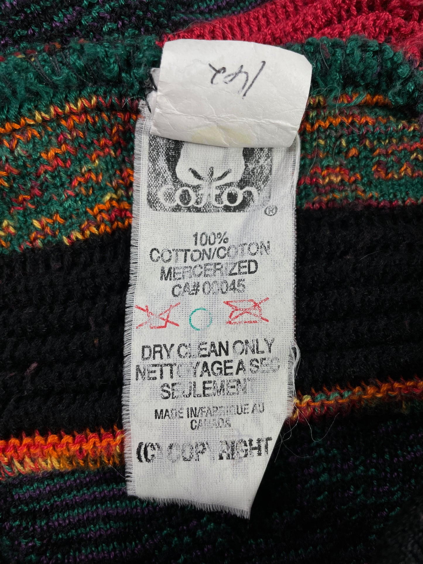 Vintage 3D COOGI-Style Size M Cotton Knit Sweater / E6278K