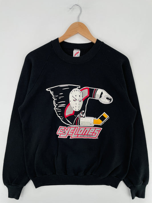 1991 CINCINNATI CYCLONES Size L Vintage NHL Sweat-shirt / E3111S
