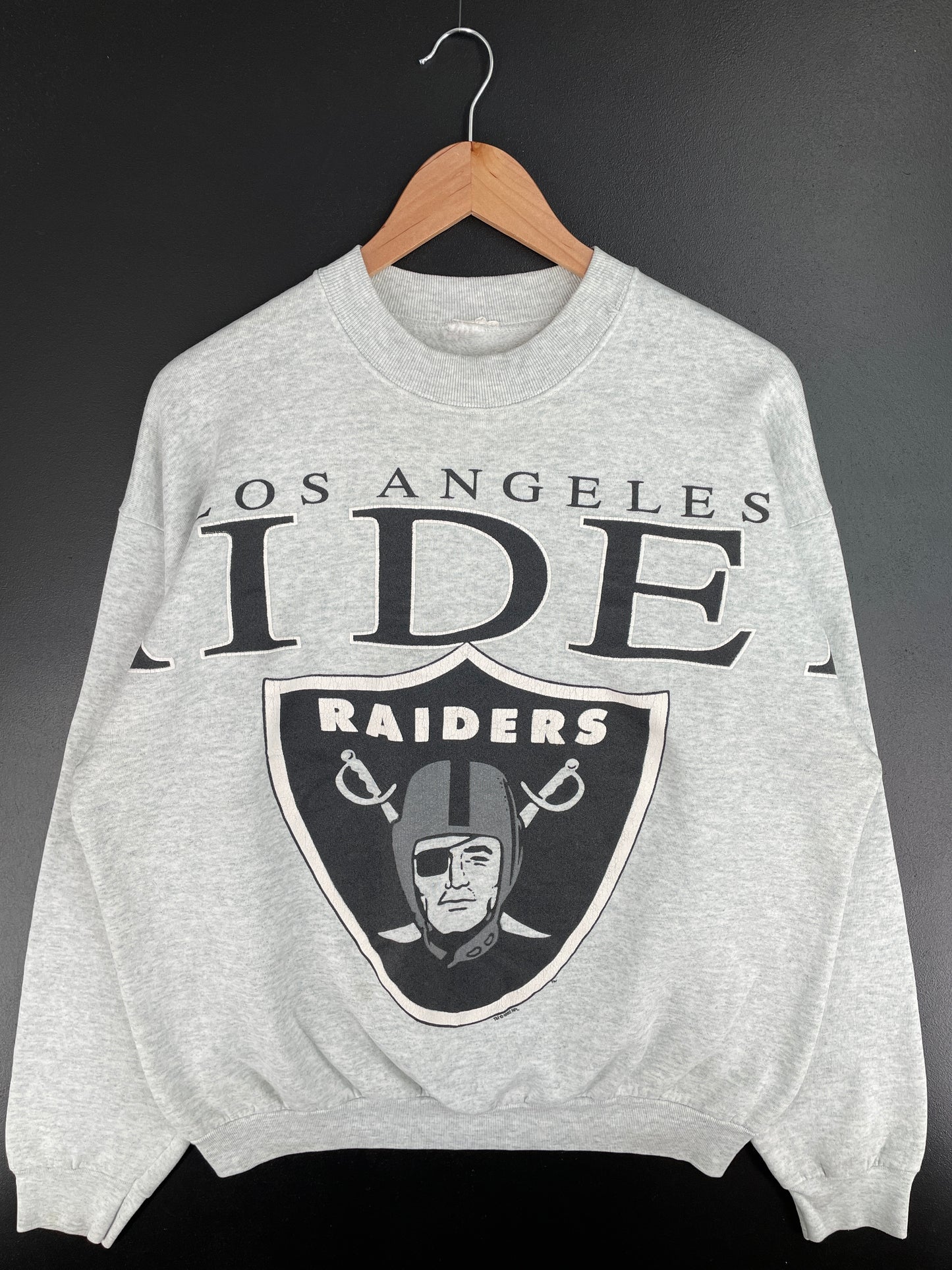 1992 LOS ANGELES RAIDERS Size No Tag(Approx.XL) Vintage NFL Sweat-Shirt / A3570
