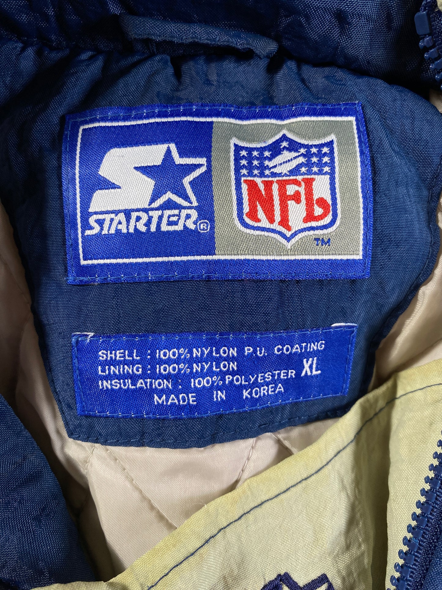.90’s STARTER x DALLAS COWBOYS Size XL NFL Padded Nylon Jacket / E5392J