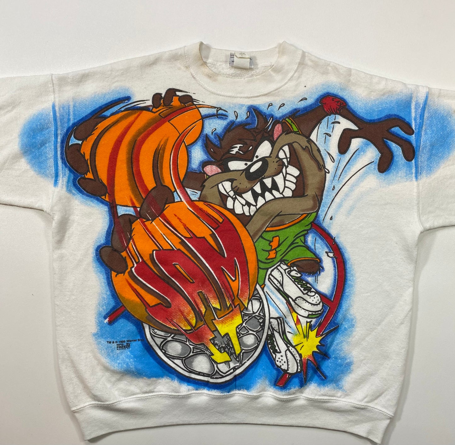 1995 TAZ Looney Tunes Size L Vintage Sweat-shirt / 6002