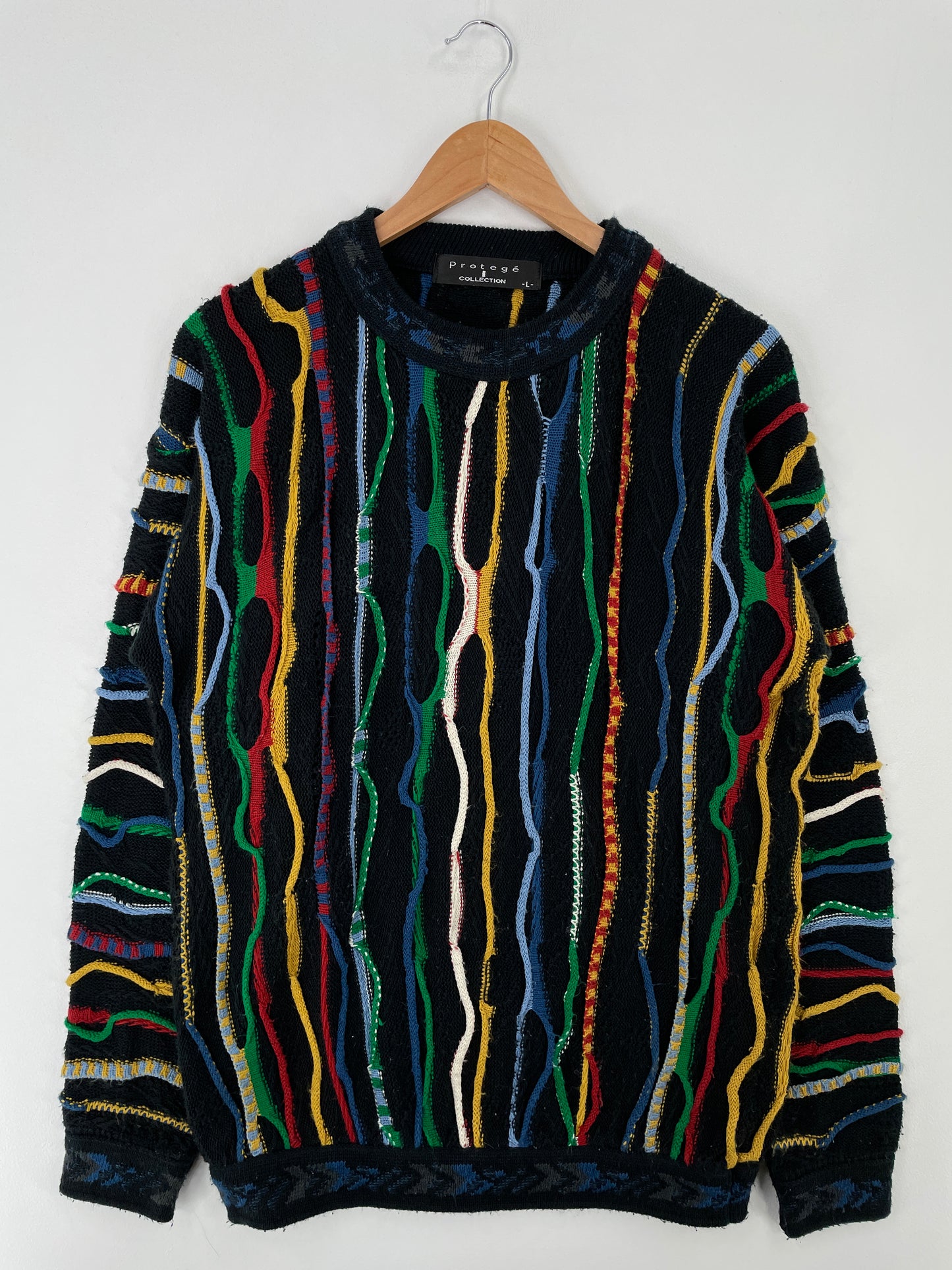 Vintage 3D COOGI- Style Made in USA Size L Knit Sweater / A9551