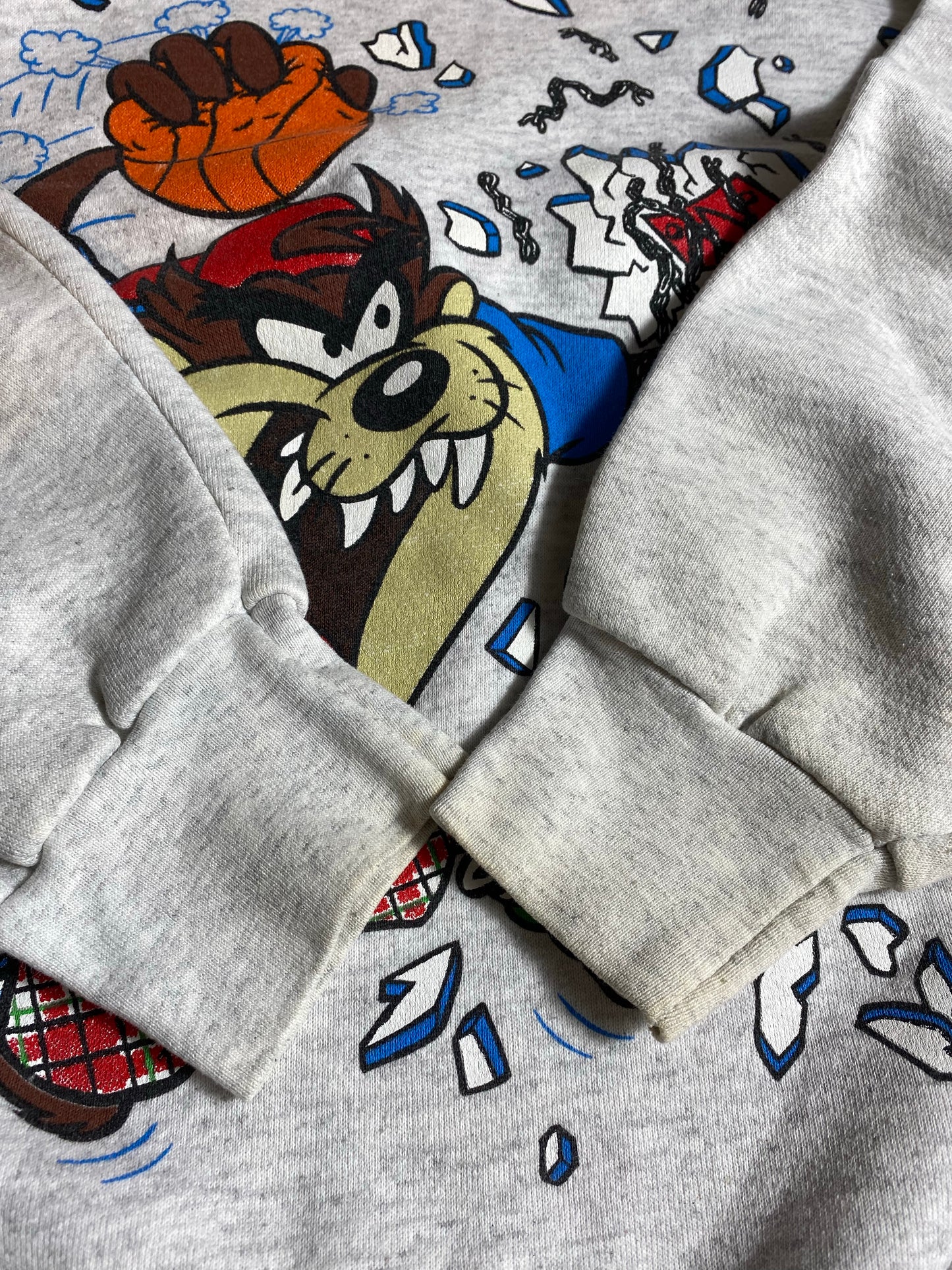 1993' LOONEY TUNES TAZ Made in USA Size L Vintage Sweat-shirt / K7038