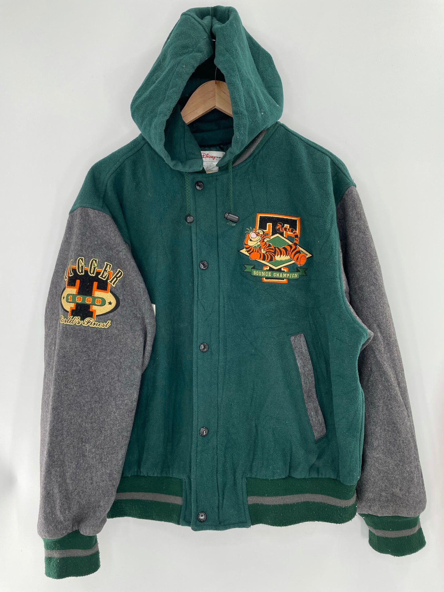 00’ DISNEY TIGGER Size M Vintage Hoodie Wool Jacket  / K5004