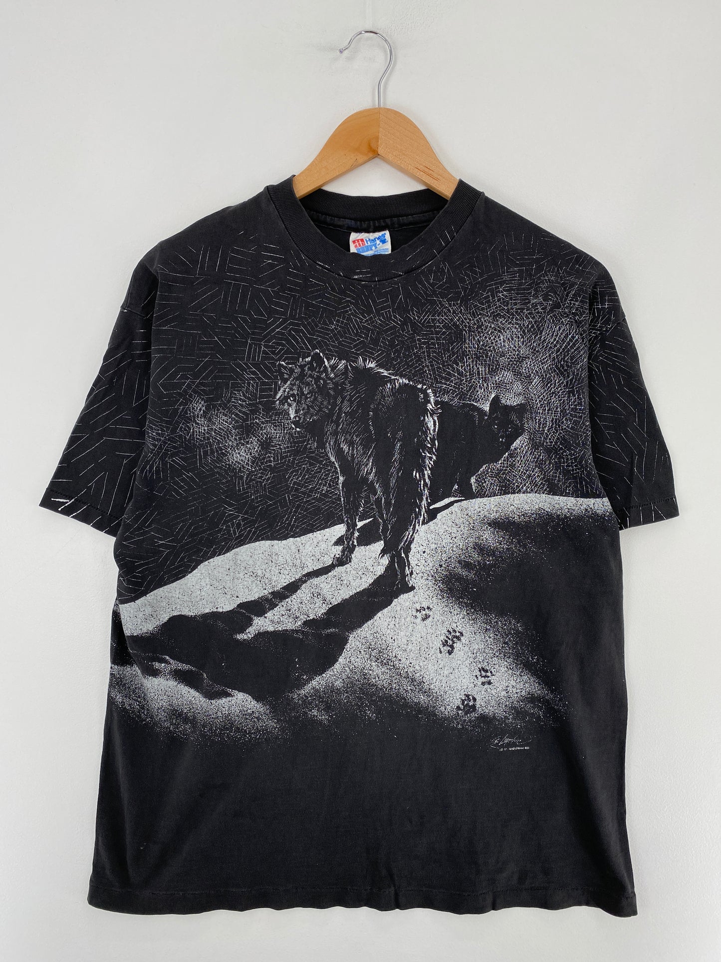 .1992 WOLF Made in USA Size L Vintage Animal T-Shirt / E3126T