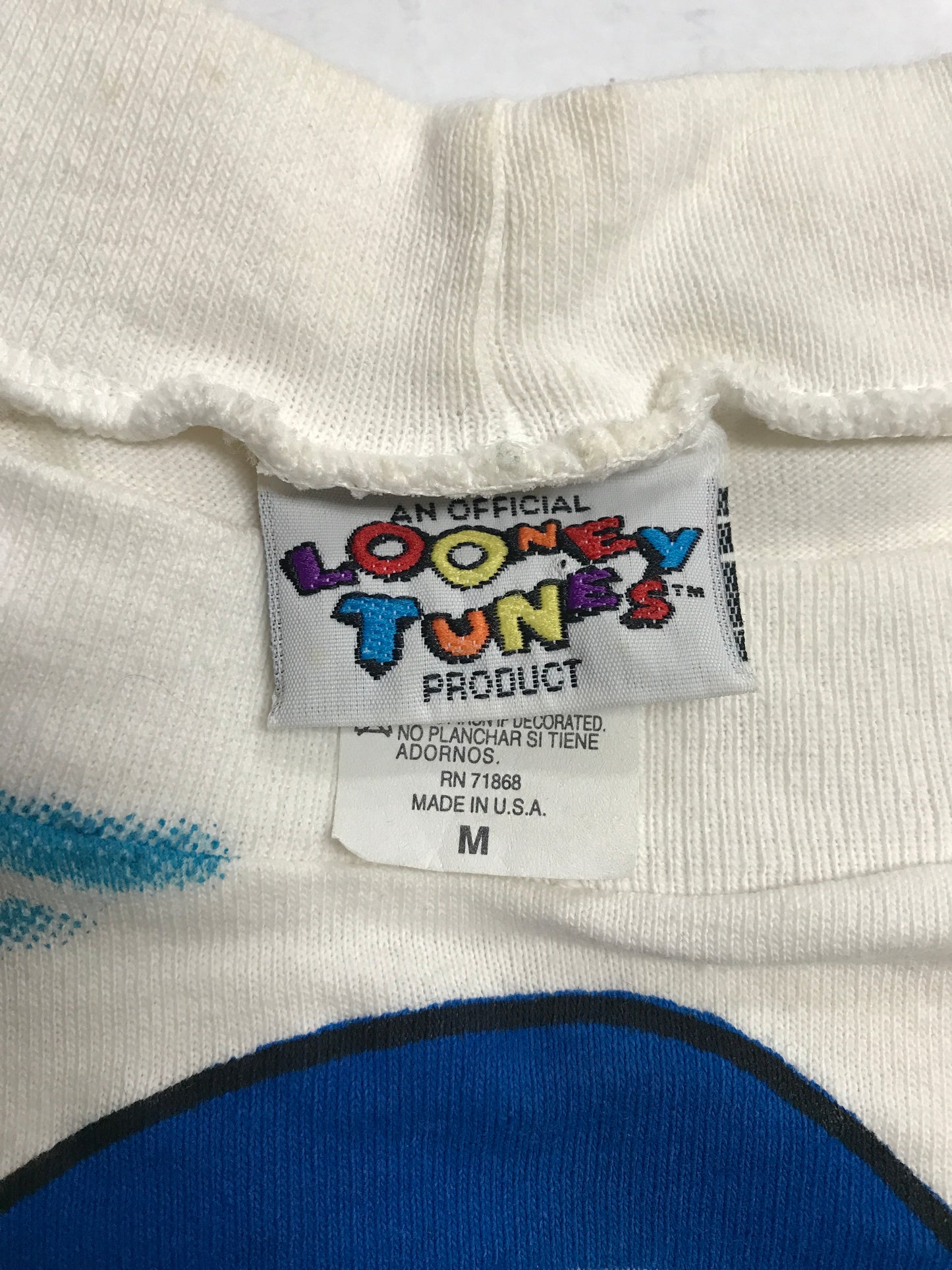 1995 LOONEY TUNES All Over Print Made in USA Size M Vintage Long-Sleeve T-Shirt / 9273