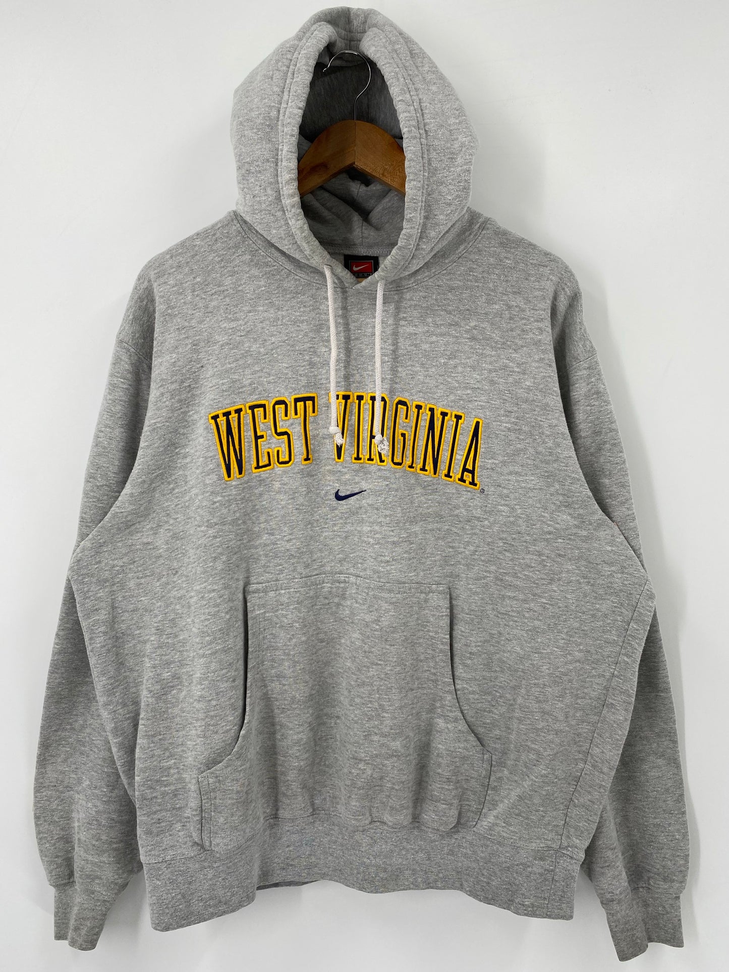 00' NIKE WEST VIRGINIA Size L Vintage Hoodie Sweat-Shirt / K4652