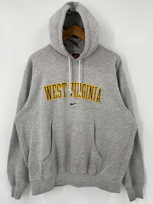 00' NIKE WEST VIRGINIA Size L Vintage Hoodie Sweat-Shirt / K4652