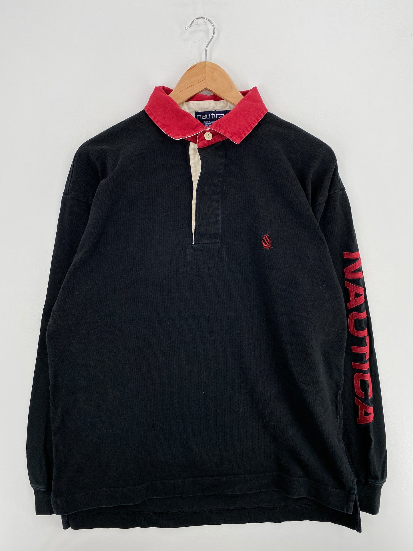 .90’s NAUTICA Size M Vintage Rugby-Shirt / A6202