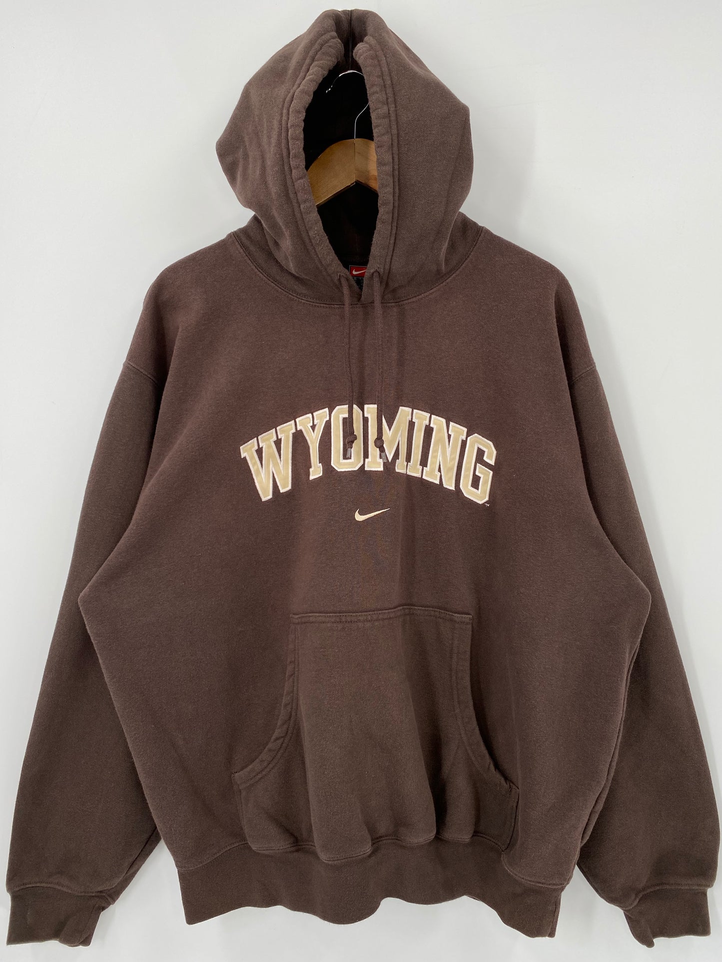 00' NIKE UNIVERSITY OF WYOMING Size L Vintage Hoodie Sweat-shirt  / K4249