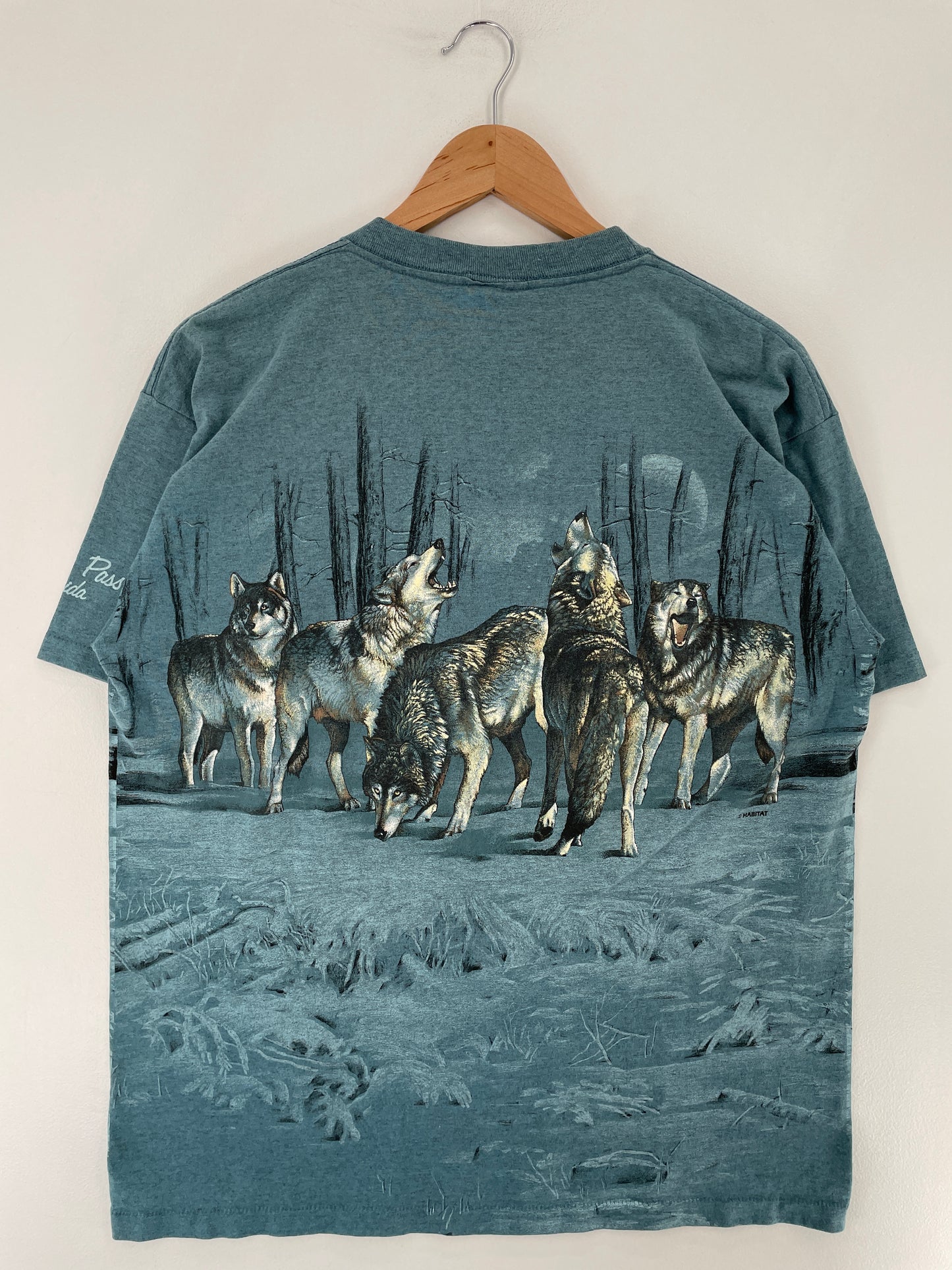 90’s WOLF Size Approx.M Animal T-Shirt / E5641T