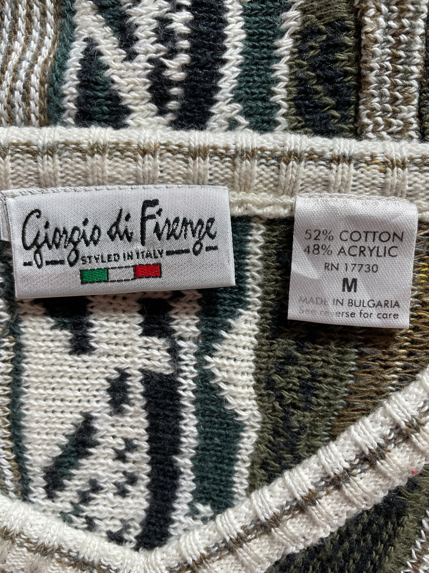 Vintage 3D COOGI-Style Size M Wool Knit Sweater / K961