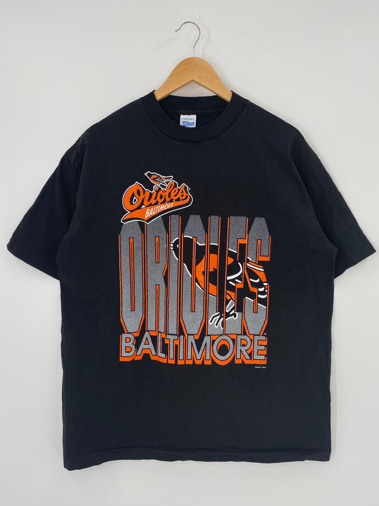 1993' BALTIMORE ORIOLES Made in USA Size L Vintage MLB T-shirt / K4918