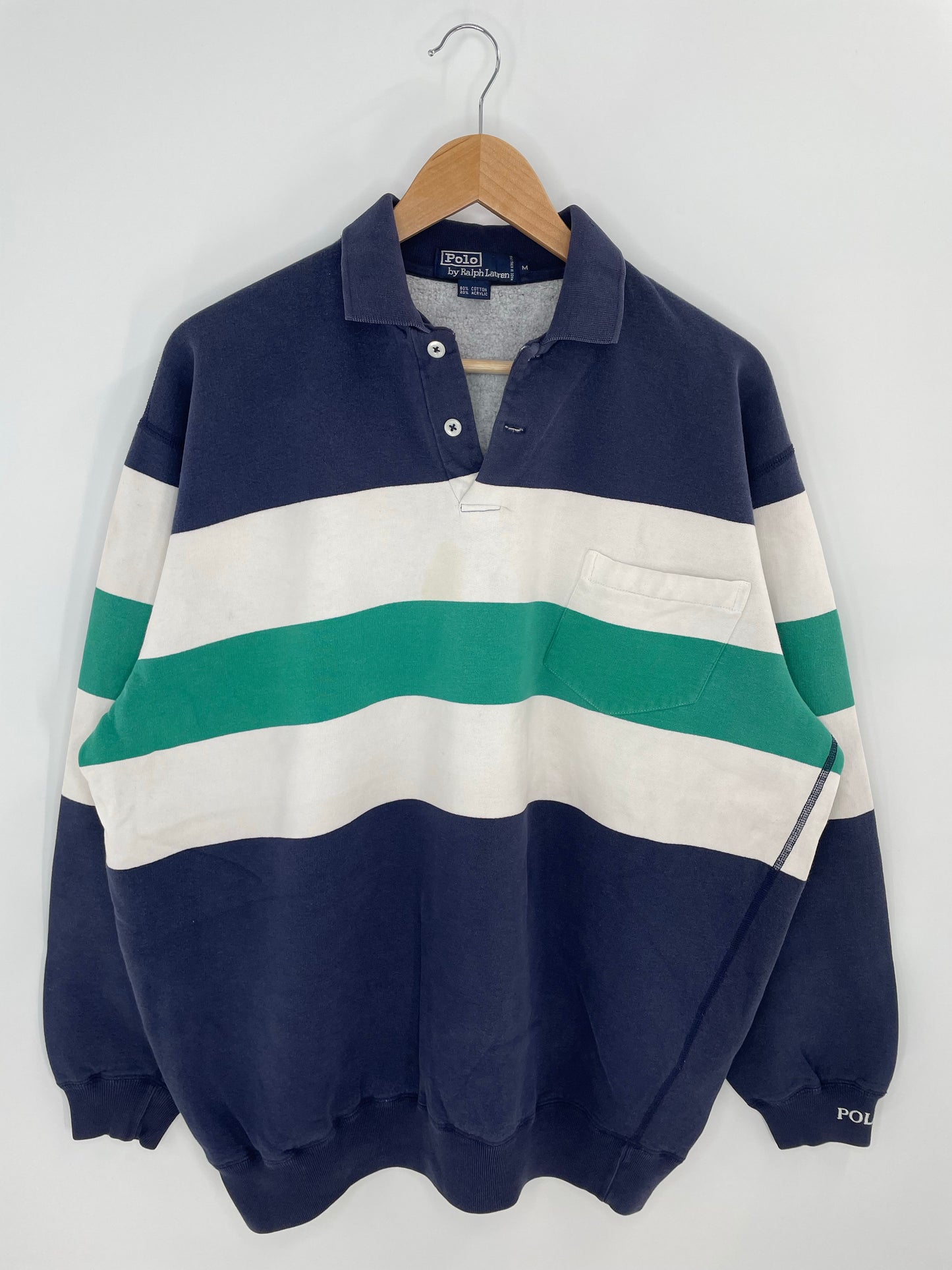 90’s POLO JRALPH LAUREN Size M Vintage Button Down Sweat-shirt / K7515