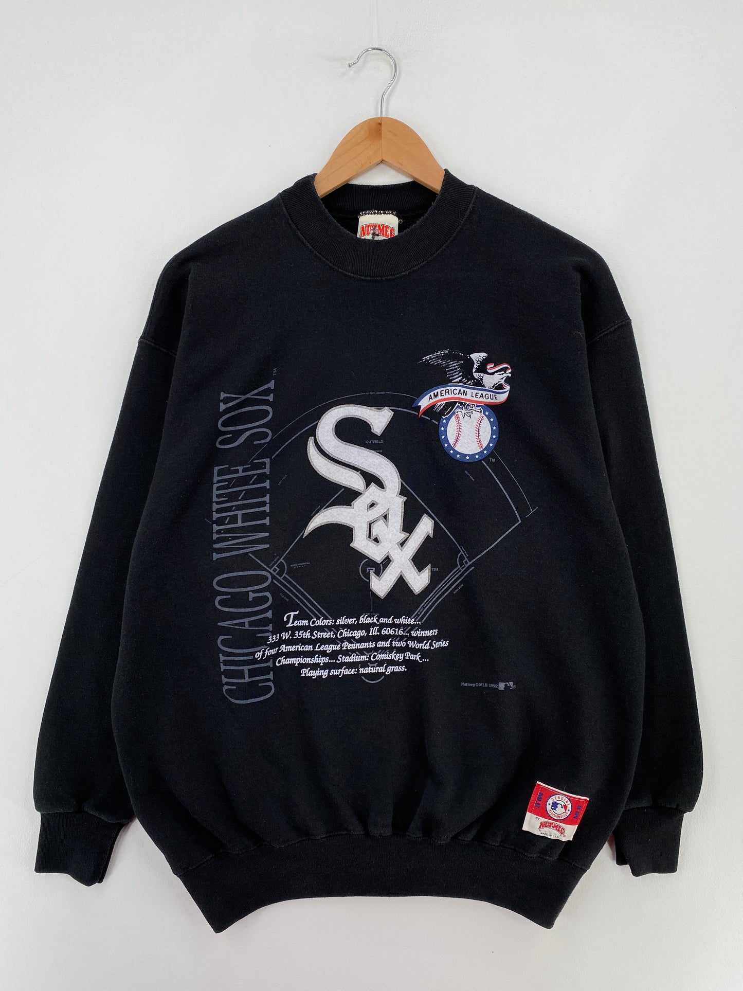 1992 CHICAGO WHITE SOX Made in USA Size XL Vintage MLB Sweat-Shirt / E3921S